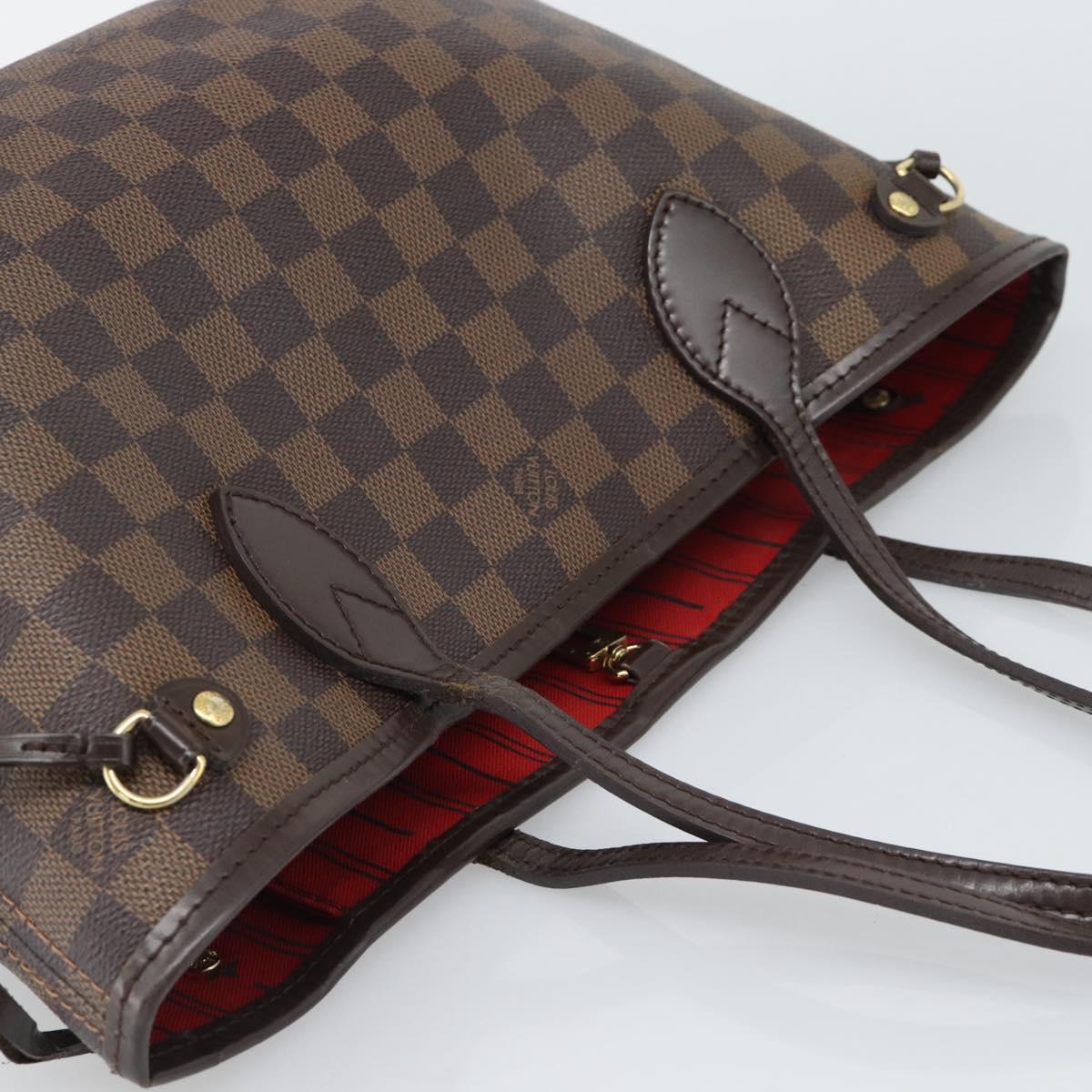 LOUIS VUITTON Damier Ebene Neverfull PM Tote Bag N51109 LV Auth ep15394