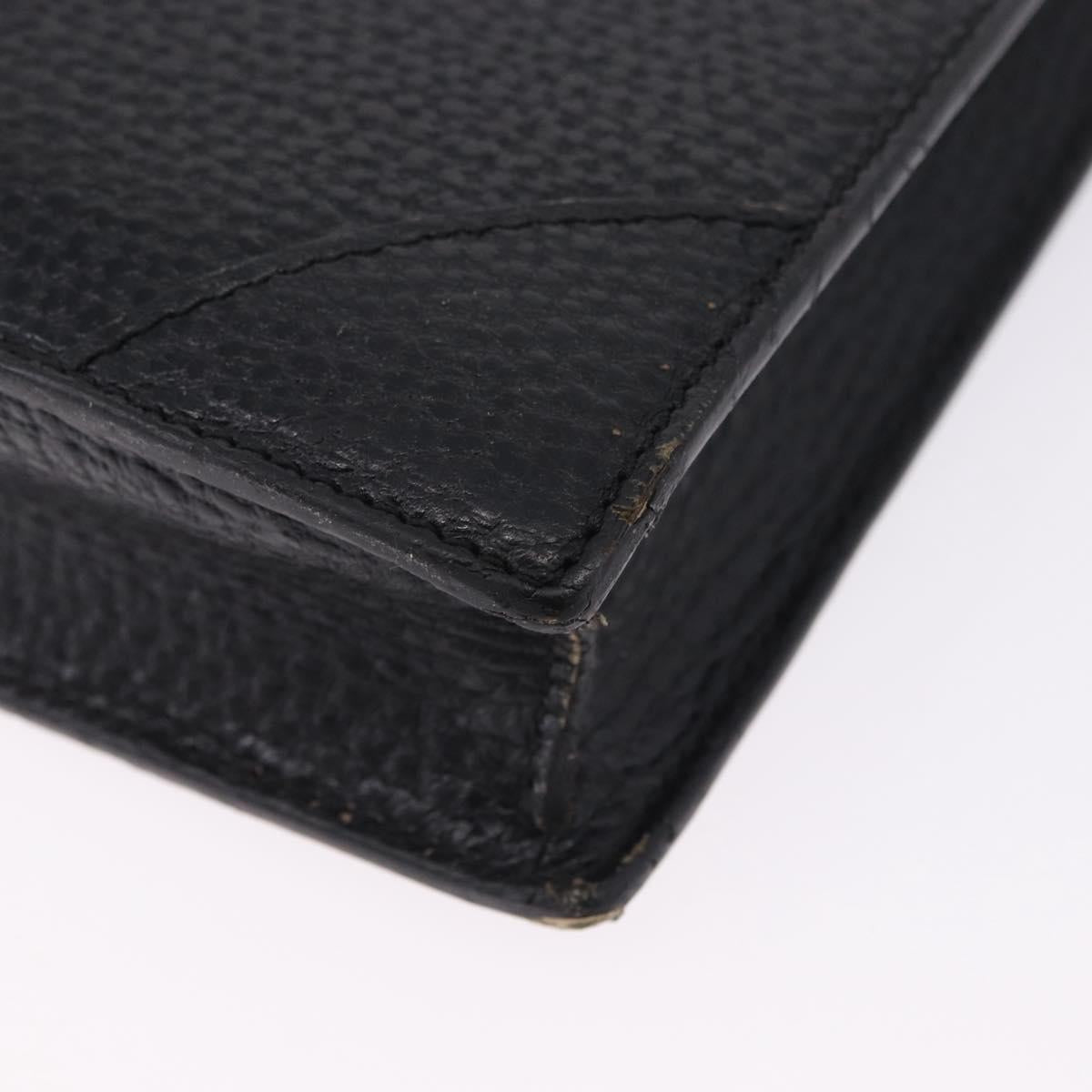 LOEWE Business Bag Leather Black Gold Tone Auth ep15399