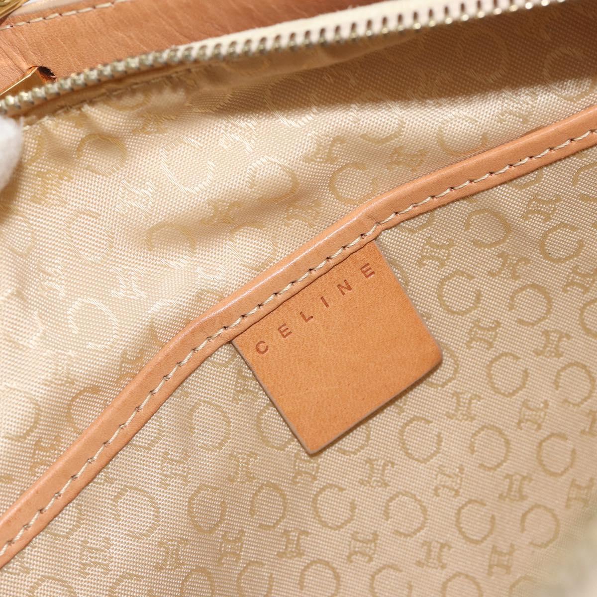 CELINE C Macadam Hand Bag Suede Beige Gold Tone Auth ep15402