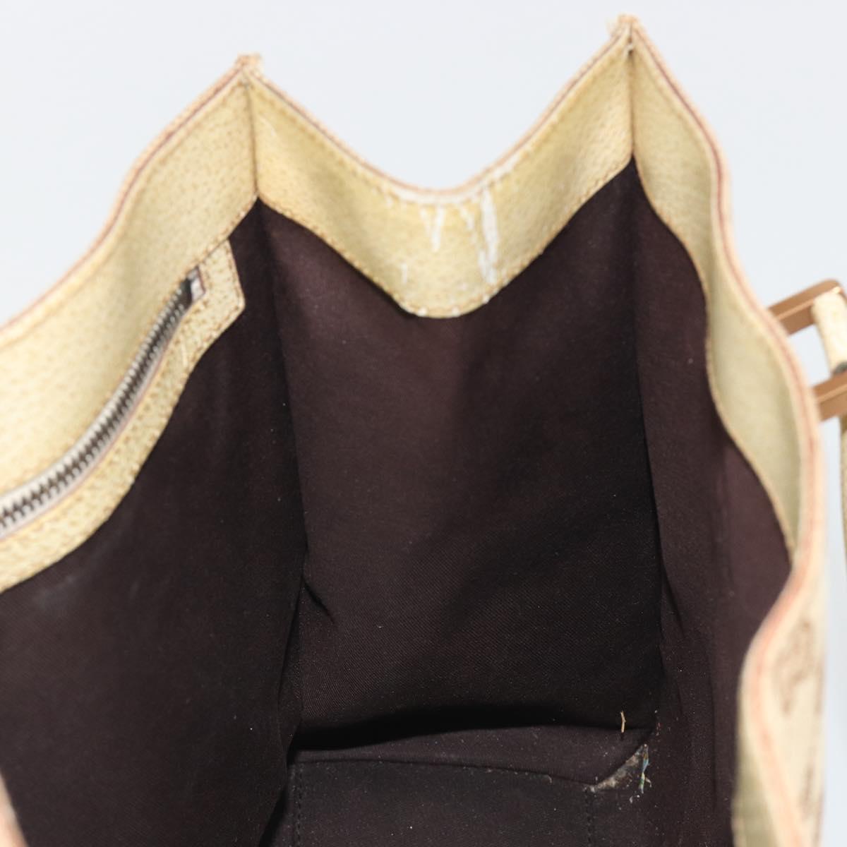 GUCCI GG Canvas Hand Bag Beige Bronze 124260 Auth ep15404