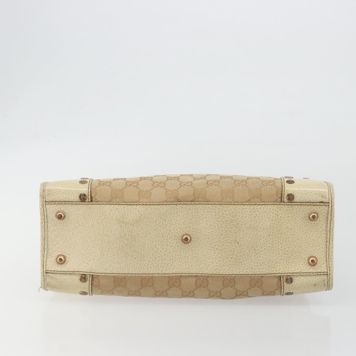 GUCCI GG Canvas Hand Bag Beige Bronze 124260 Auth ep15404