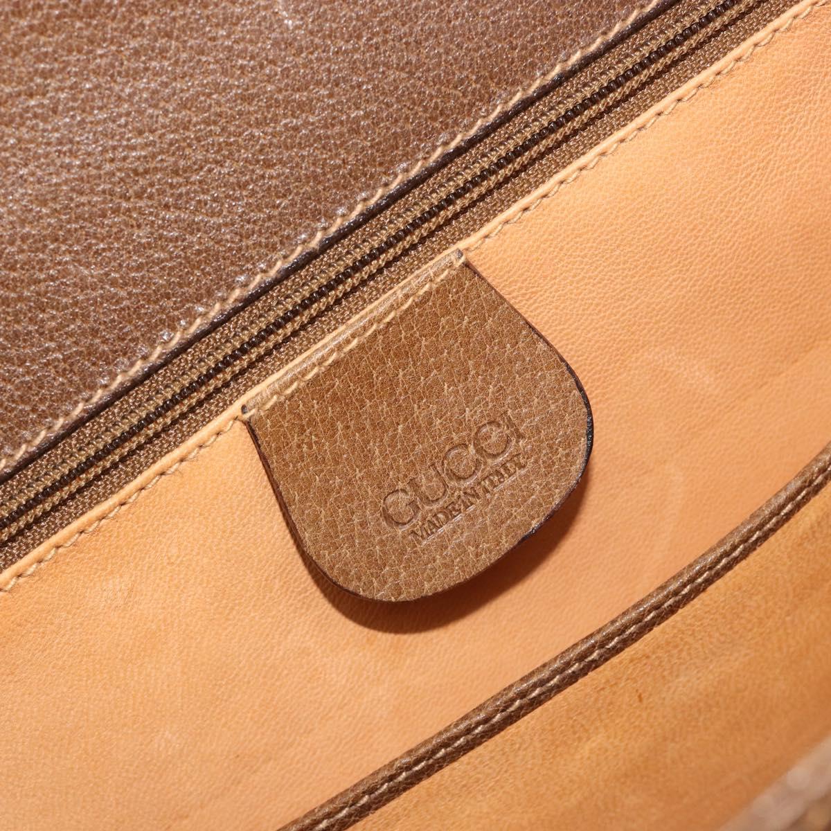 GUCCI Bamboo Hand Bag Leather Brown Gold Tone 000 01 0063 Auth ep15407A