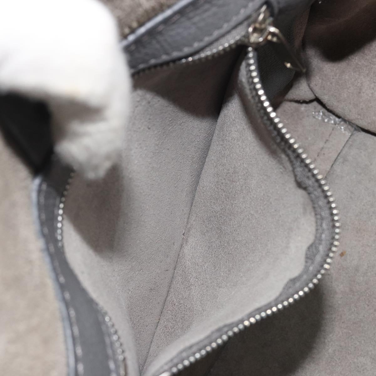 CELINE Big Bag Small Hand Bag Leather 2way Gray Silver Auth ep15408V