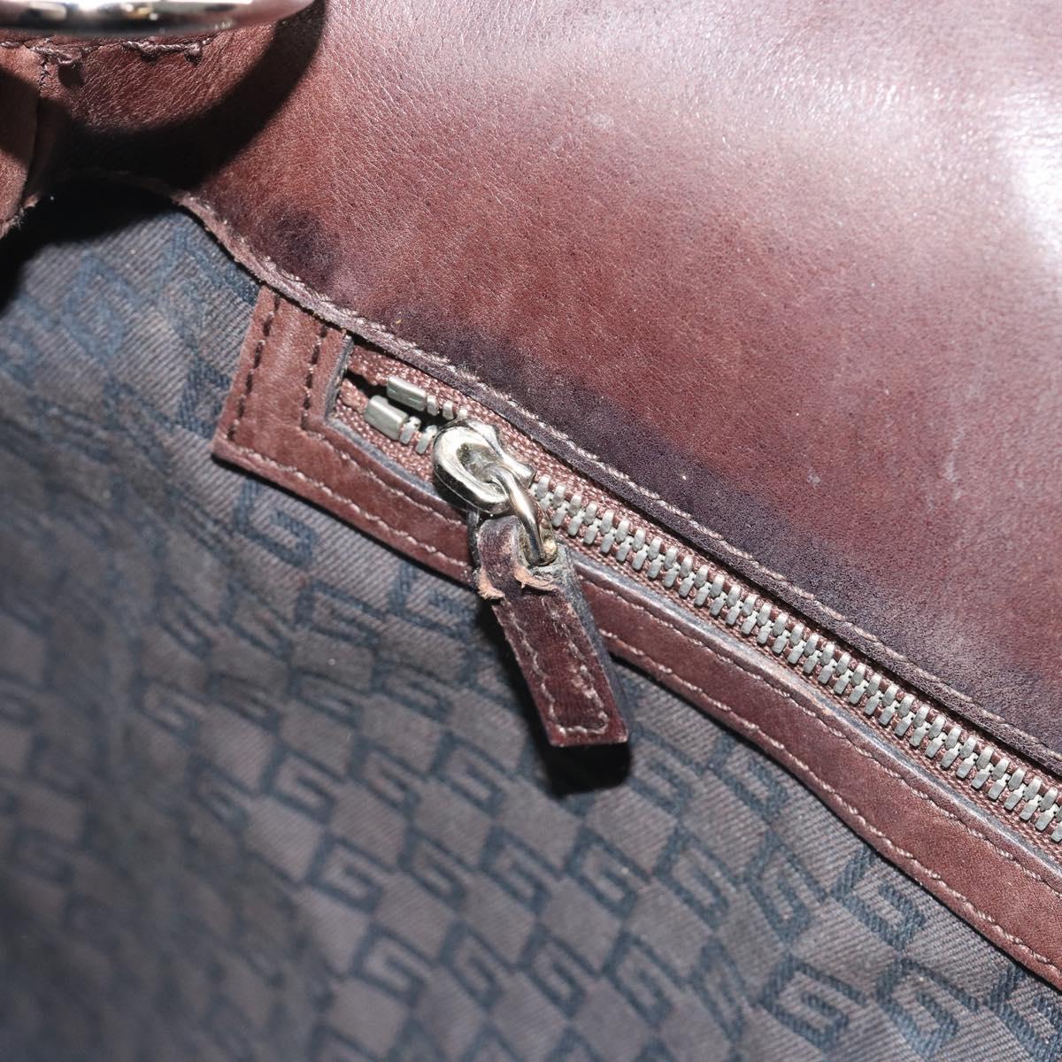GUCCI Interlocking G Shoulder Bag Canvas Beige Silver Auth ep15409