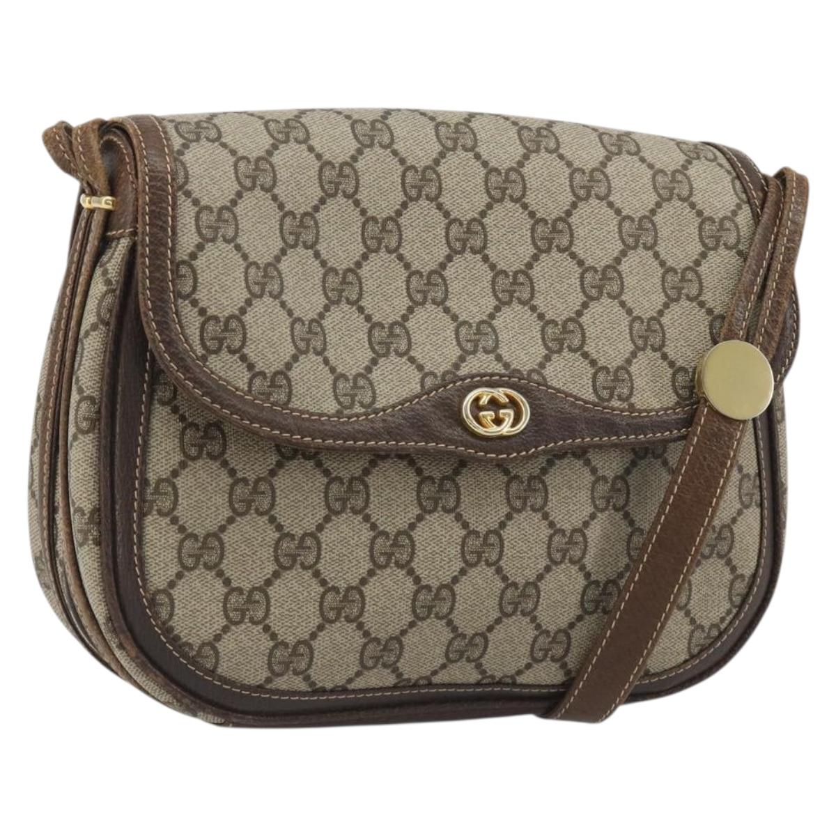 GUCCI GG Supreme Shoulder Bag PVC Leather Beige Gold 001 26 1070 Auth ep15411