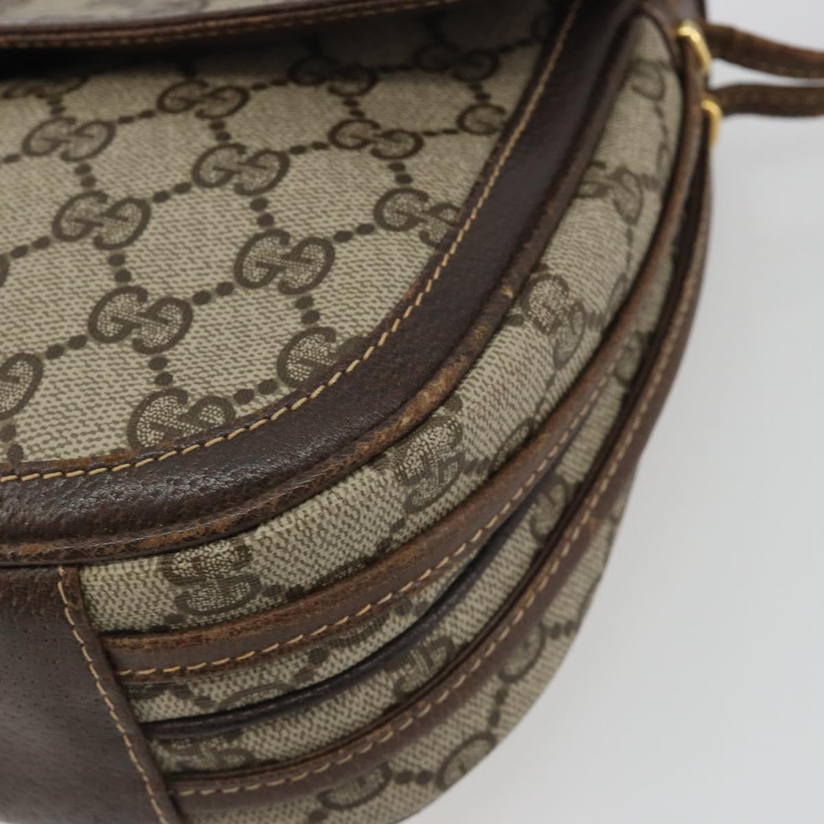 GUCCI GG Supreme Shoulder Bag PVC Leather Beige Gold 001 26 1070 Auth ep15411