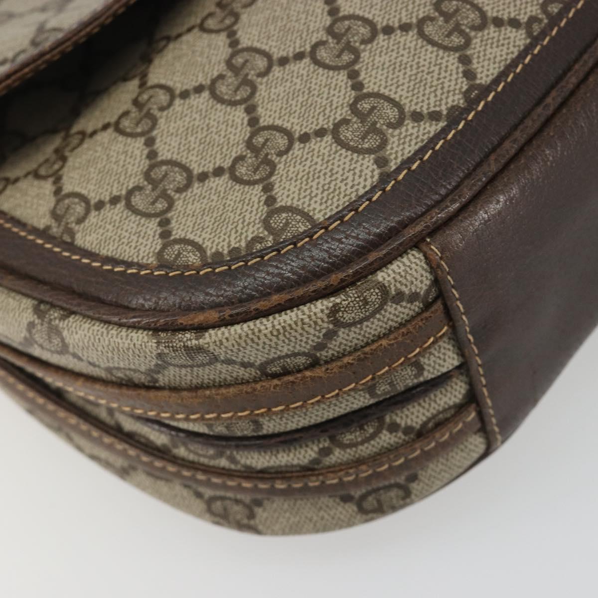 GUCCI GG Supreme Shoulder Bag PVC Leather Beige Gold 001 26 1070 Auth ep15411