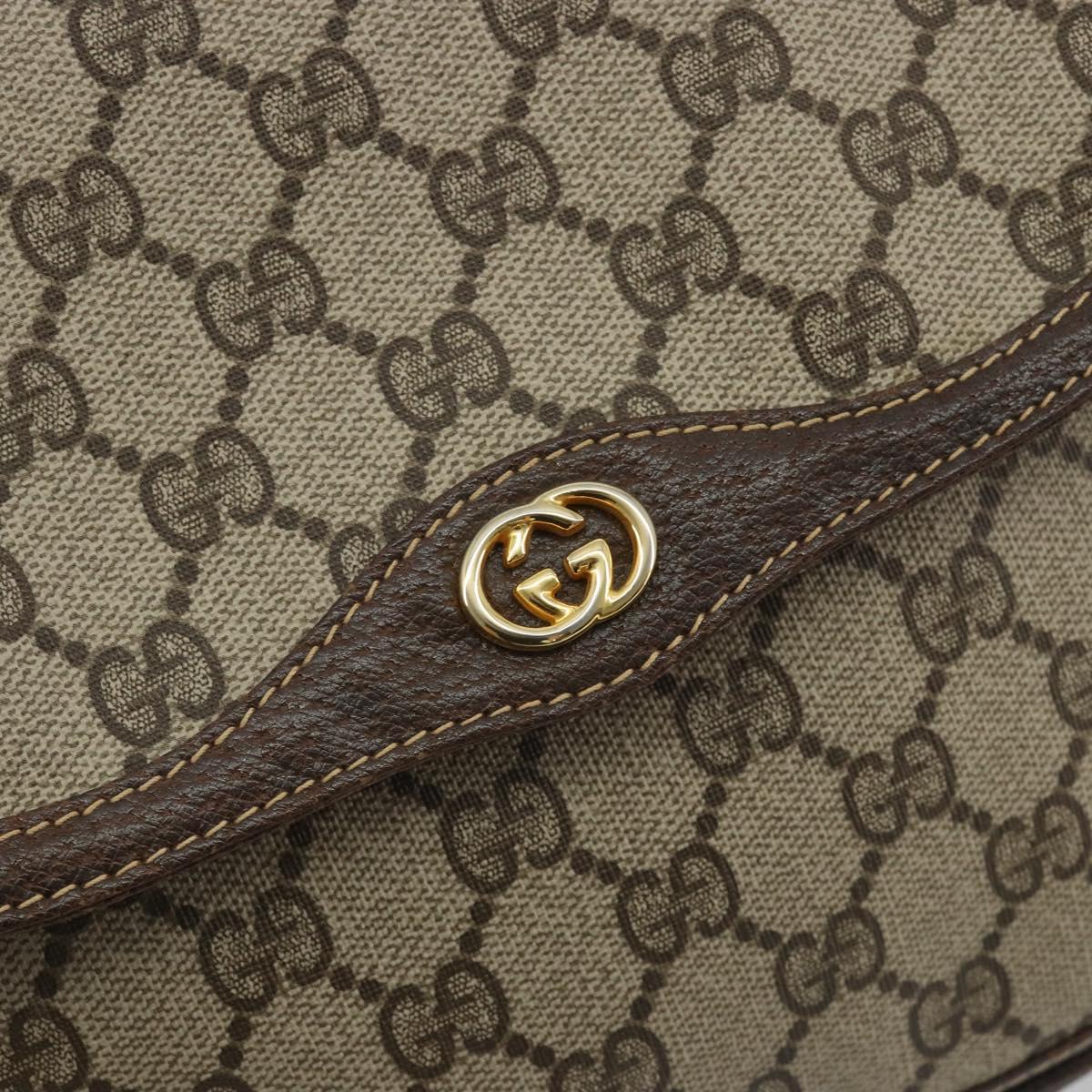 GUCCI GG Supreme Shoulder Bag PVC Leather Beige Gold 001 26 1070 Auth ep15411
