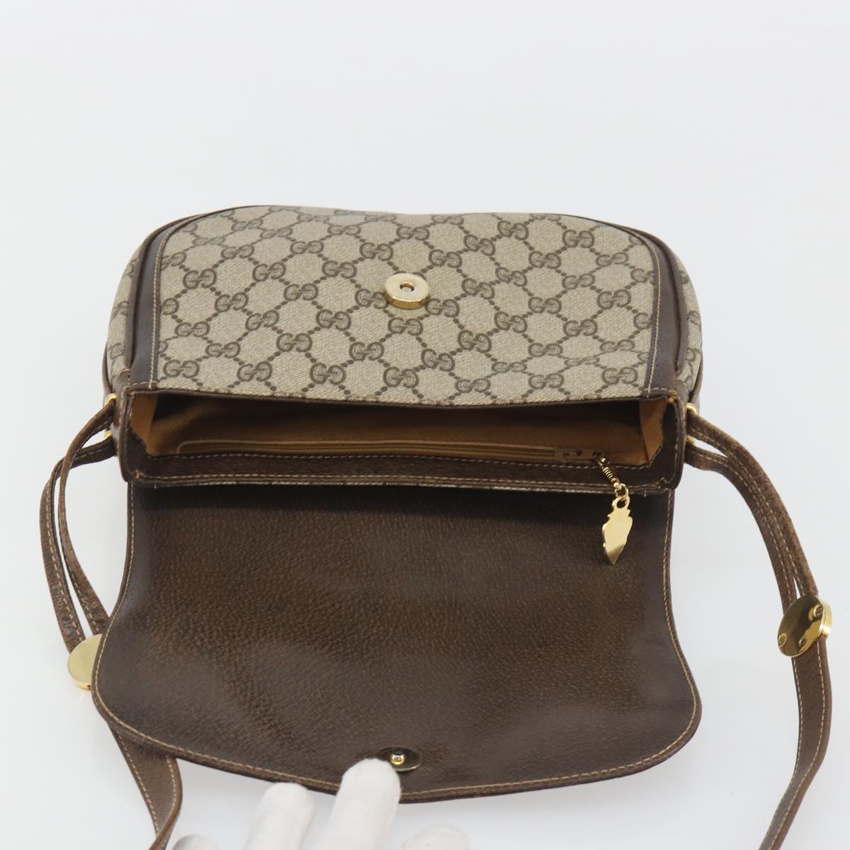GUCCI GG Supreme Shoulder Bag PVC Leather Beige Gold 001 26 1070 Auth ep15411