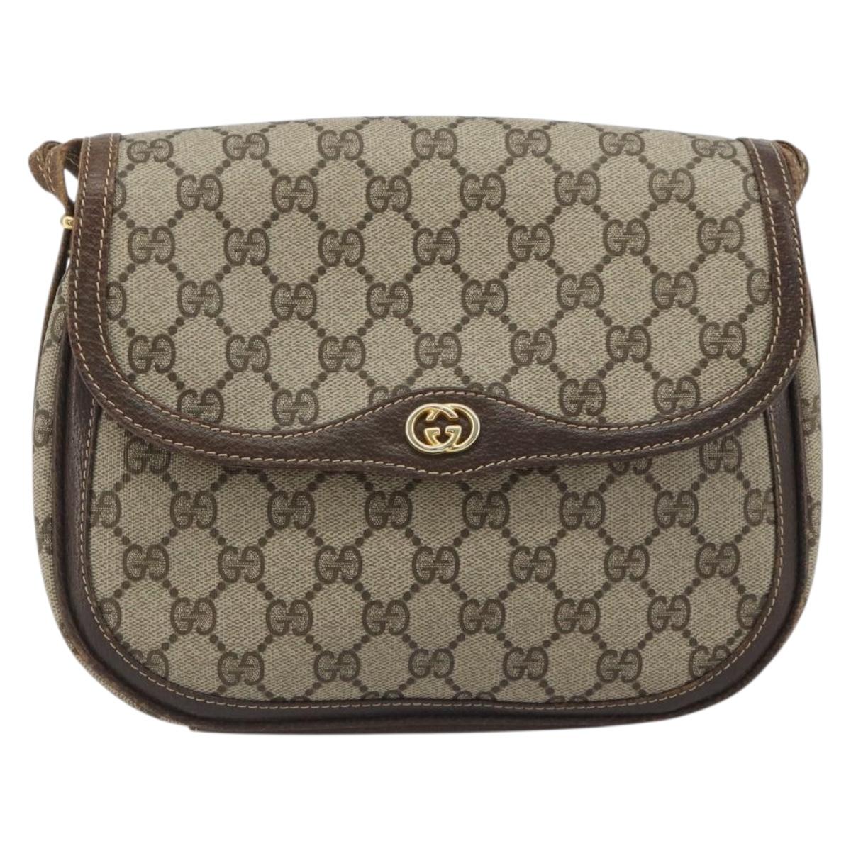 GUCCI GG Supreme Shoulder Bag PVC Leather Beige Gold 001 26 1070 Auth ep15411