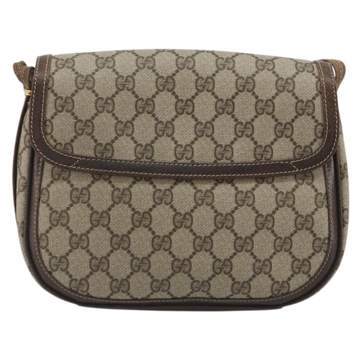 GUCCI GG Supreme Shoulder Bag PVC Leather Beige Gold 001 26 1070 Auth ep15411