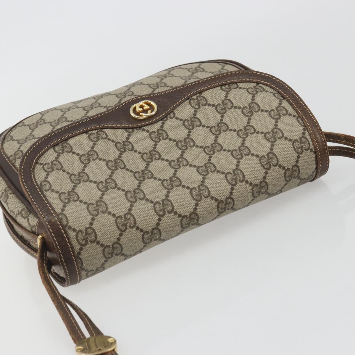 GUCCI GG Supreme Shoulder Bag PVC Leather Beige Gold 001 26 1070 Auth ep15411