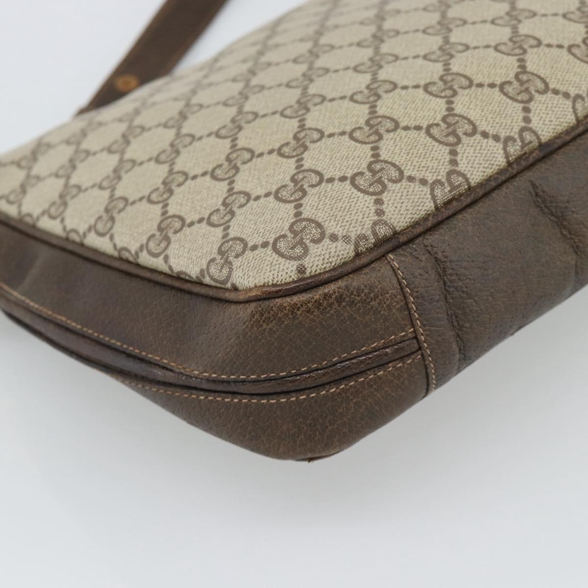 GUCCI GG Supreme Shoulder Bag PVC Leather Beige Gold 99 001 3225 Auth ep15412