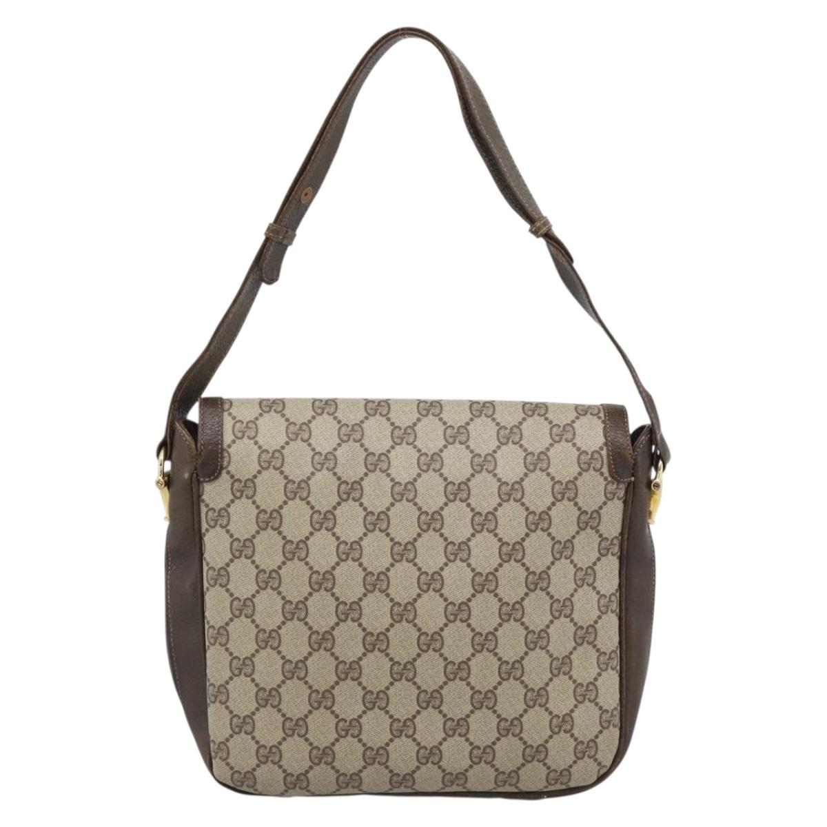 GUCCI GG Supreme Shoulder Bag PVC Leather Beige Gold 99 001 3225 Auth ep15412