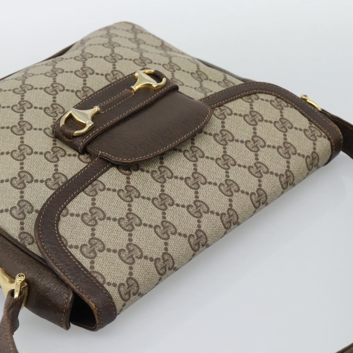 GUCCI GG Supreme Shoulder Bag PVC Leather Beige Gold 99 001 3225 Auth ep15412