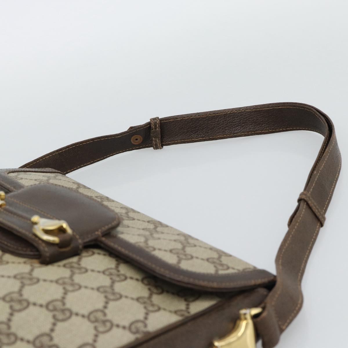 GUCCI GG Supreme Shoulder Bag PVC Leather Beige Gold 99 001 3225 Auth ep15412