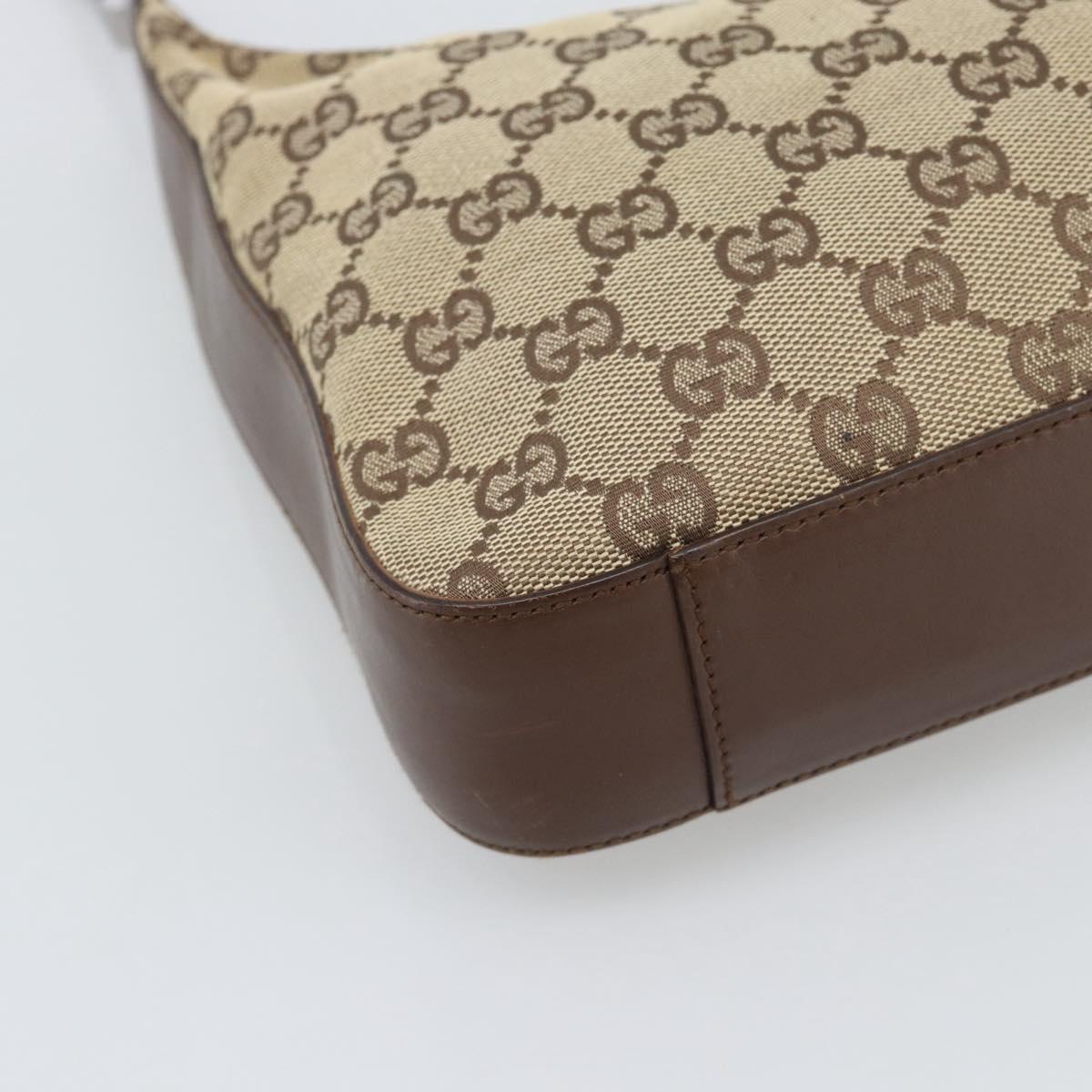 GUCCI GG Canvas Shoulder Bag Beige Silver 001 3812 Auth ep15414A