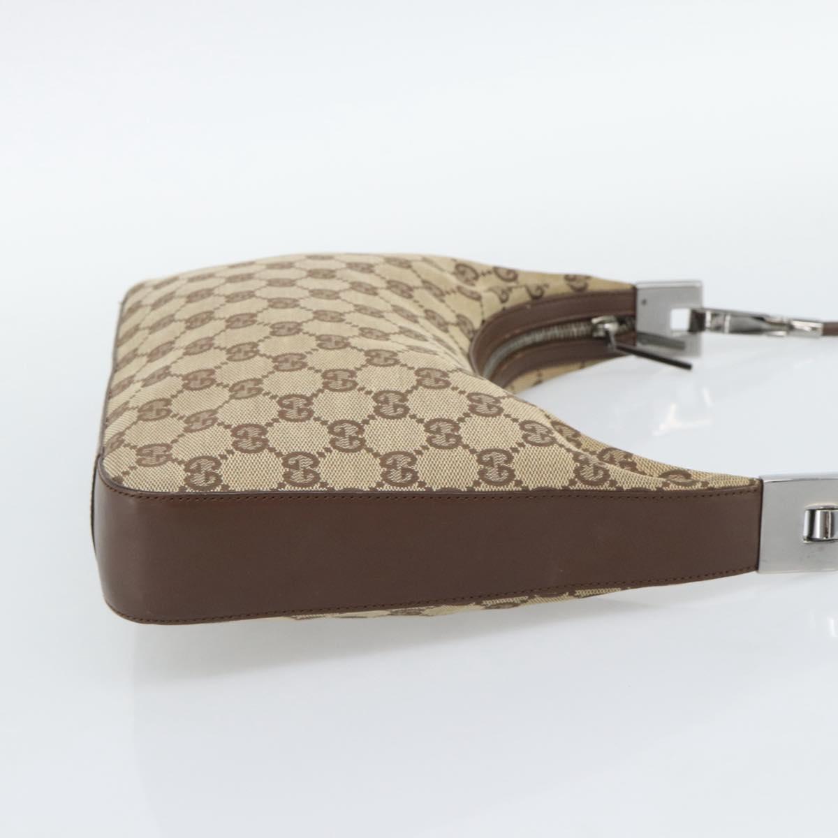 GUCCI GG Canvas Shoulder Bag Beige Silver 001 3812 Auth ep15414A