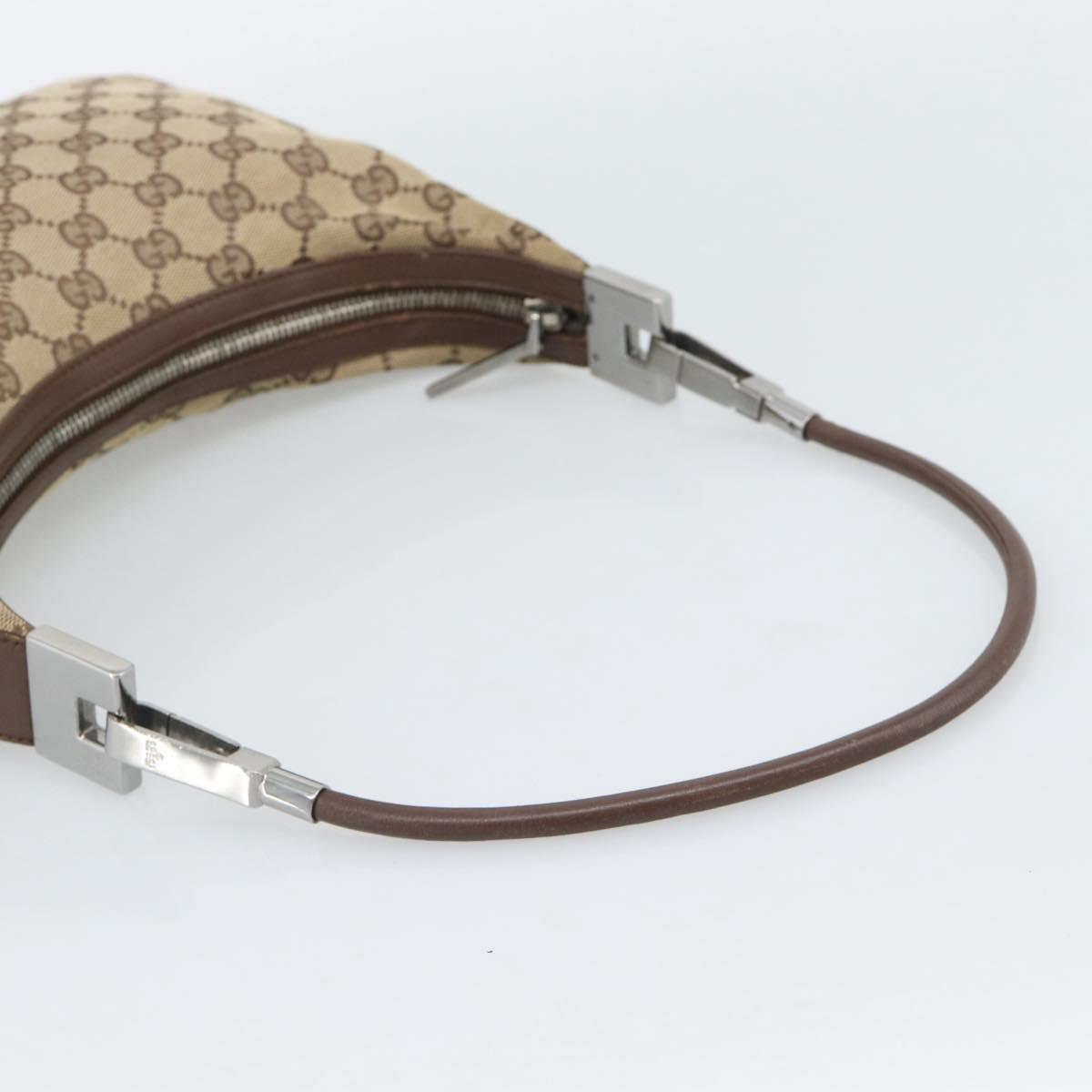 GUCCI GG Canvas Shoulder Bag Beige Silver 001 3812 Auth ep15414A