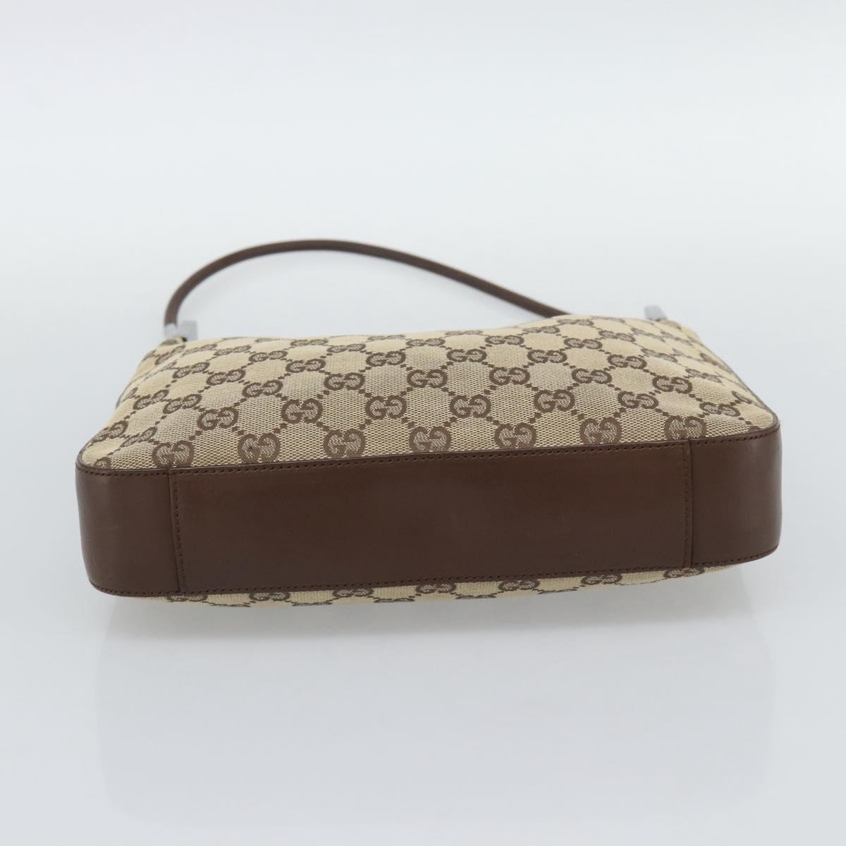 GUCCI GG Canvas Shoulder Bag Beige Silver 001 3812 Auth ep15414A