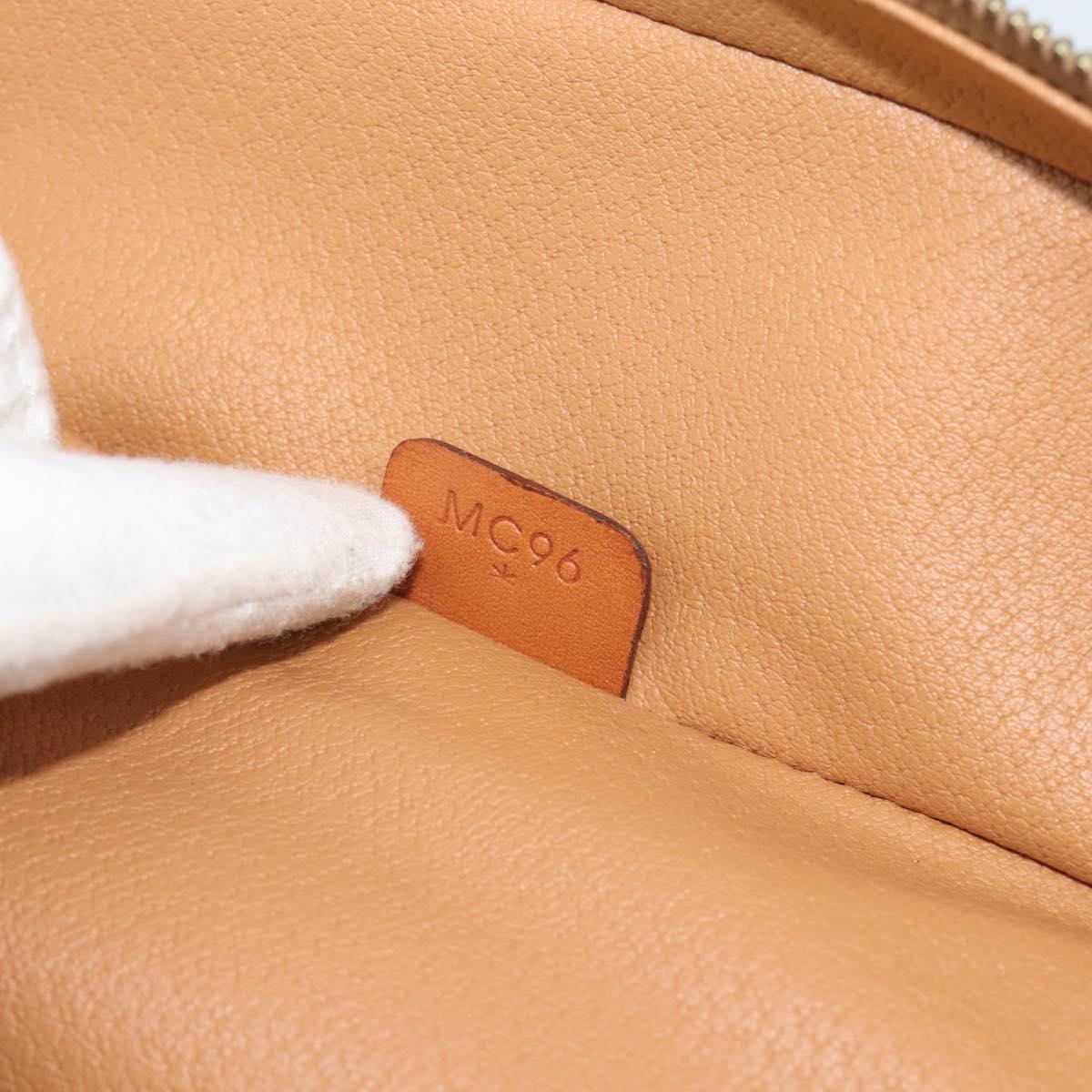 CELINE Macadam Vanity Cosmetic Pouch PVC Leather Brown Gold Tone Auth ep15416