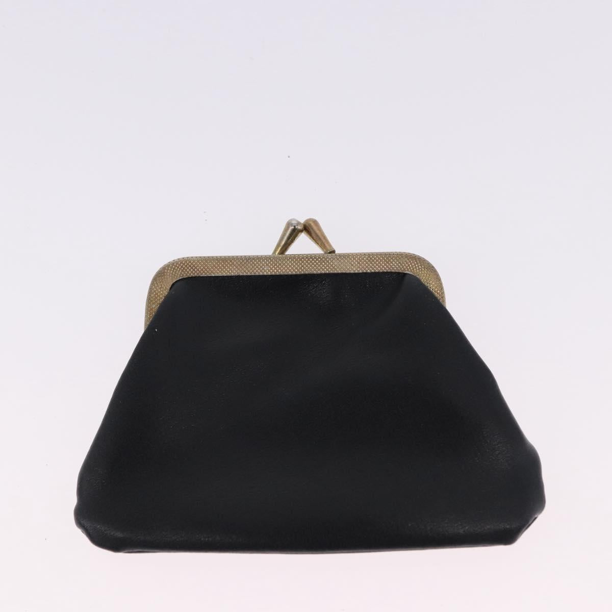 Christian Dior Shoulder Bag Leather Black Gold Tone Auth ep15419