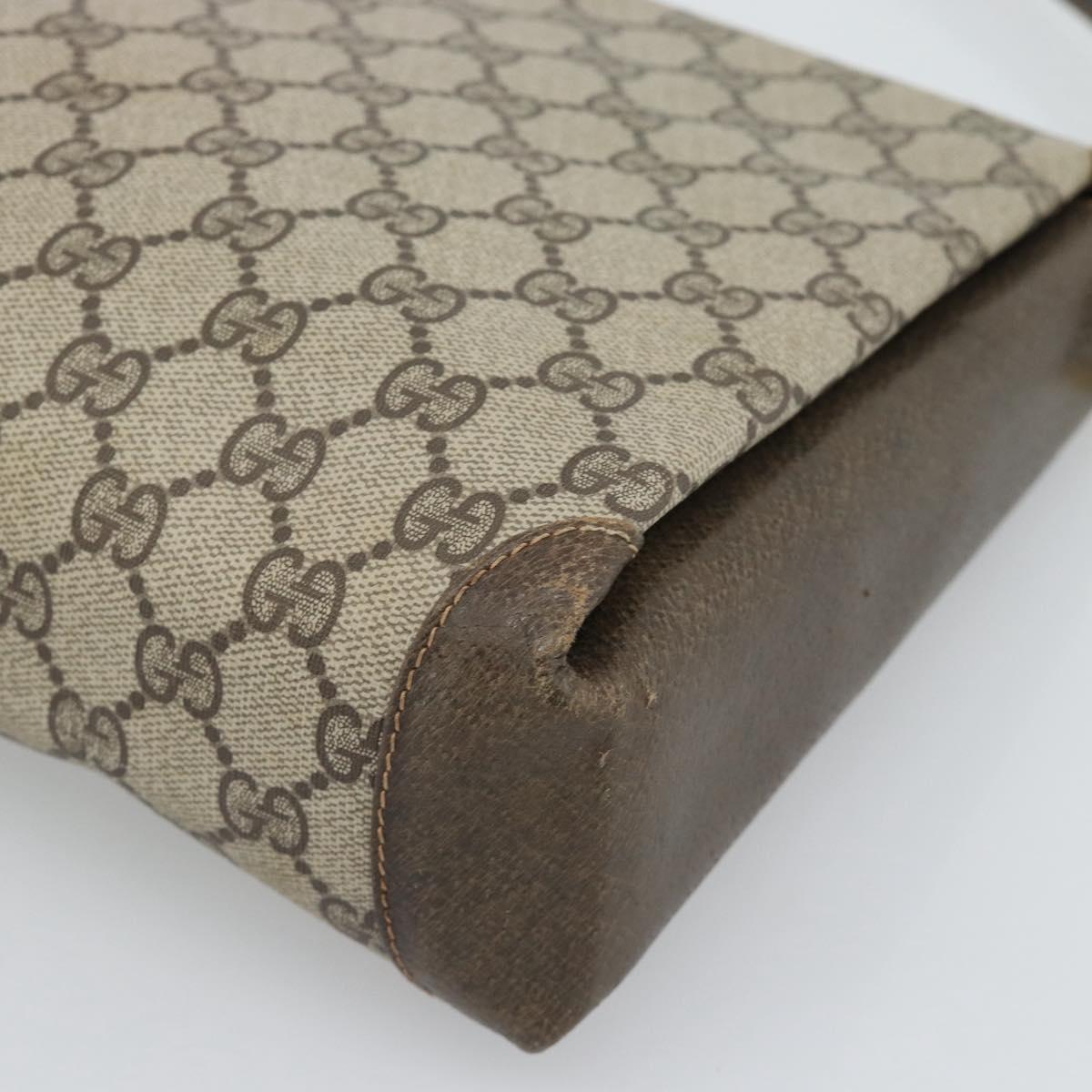 GUCCI GG Supreme Hand Bag PVC Leather Beige Gold Tone 001 085 1368 Auth ep15420