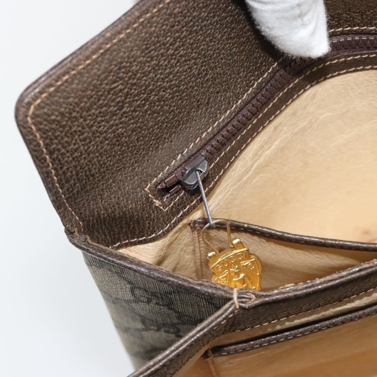 GUCCI GG Supreme Hand Bag PVC Leather Beige Gold Tone 001 085 1368 Auth ep15420