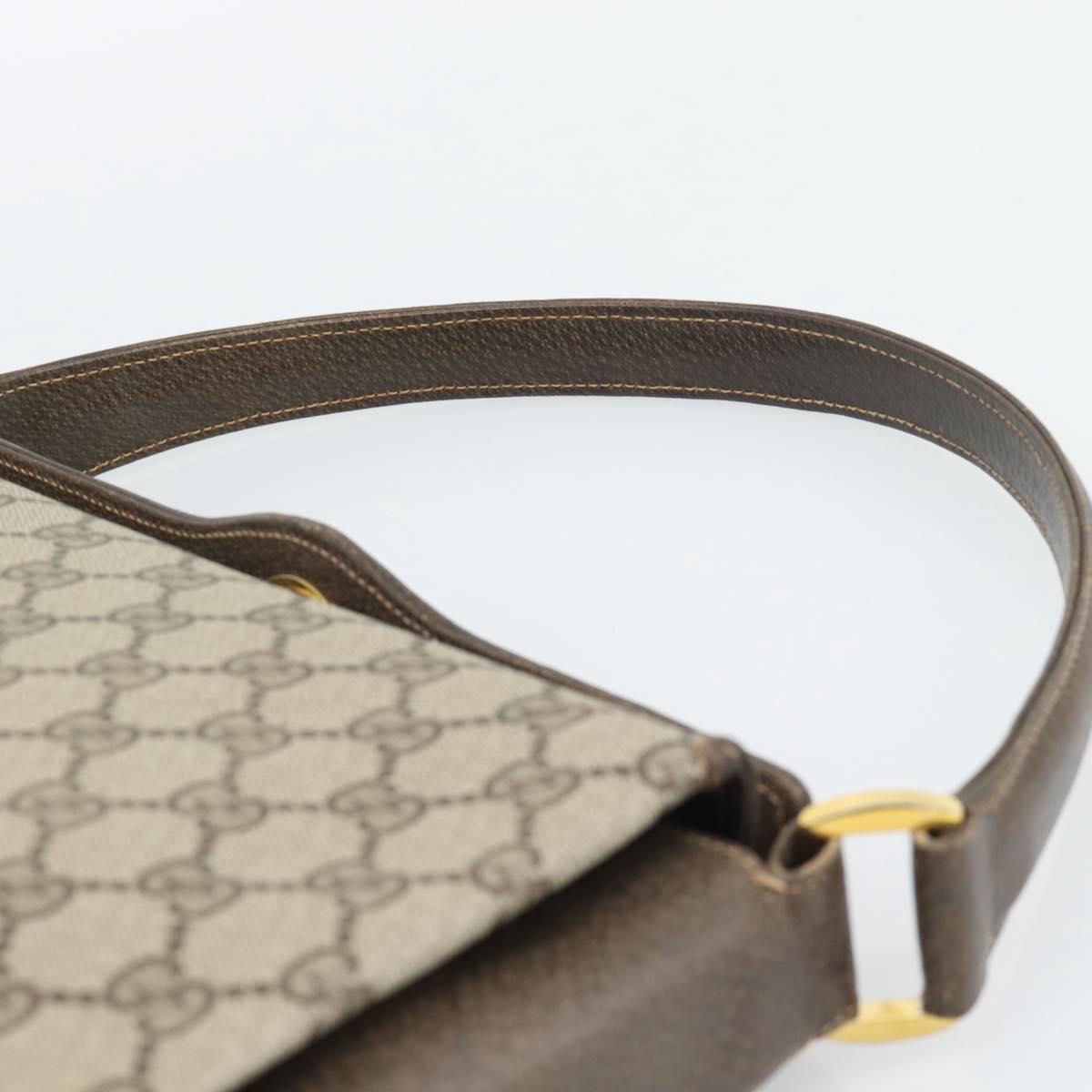 GUCCI GG Supreme Hand Bag PVC Leather Beige Gold Tone 001 085 1368 Auth ep15420
