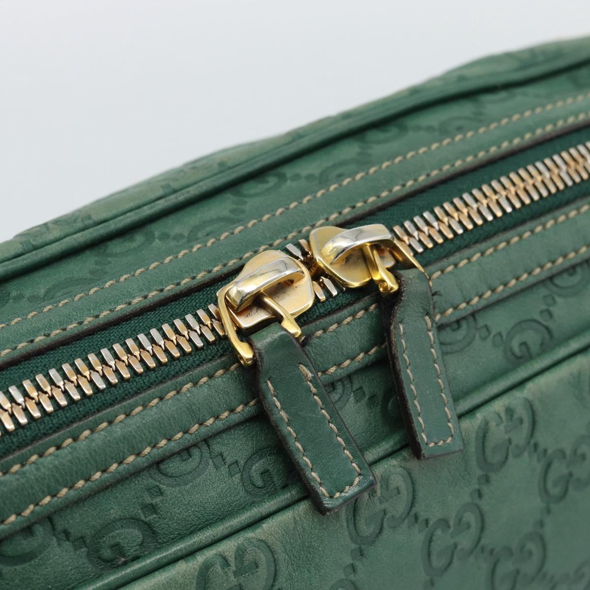 GUCCI GuccissimaGG Shoulder Bag Leather Green Gold Tone 159407 Auth ep15422V