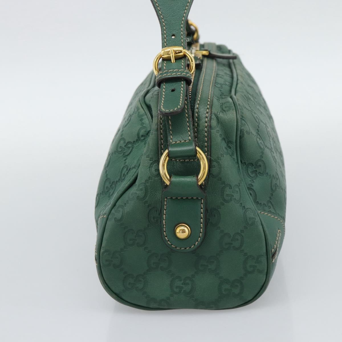 GUCCI GuccissimaGG Shoulder Bag Leather Green Gold Tone 159407 Auth ep15422V