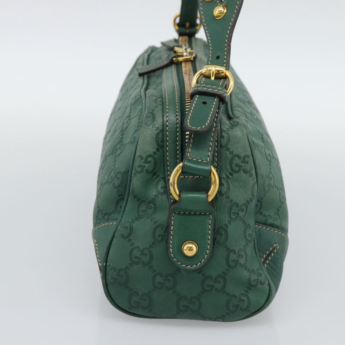 GUCCI GuccissimaGG Shoulder Bag Leather Green Gold Tone 159407 Auth ep15422V
