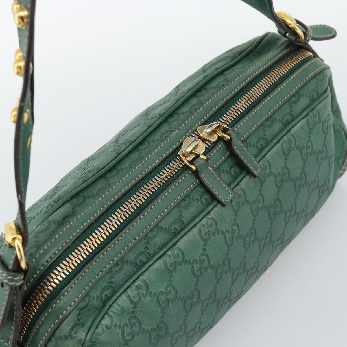 GUCCI GuccissimaGG Shoulder Bag Leather Green Gold Tone 159407 Auth ep15422V