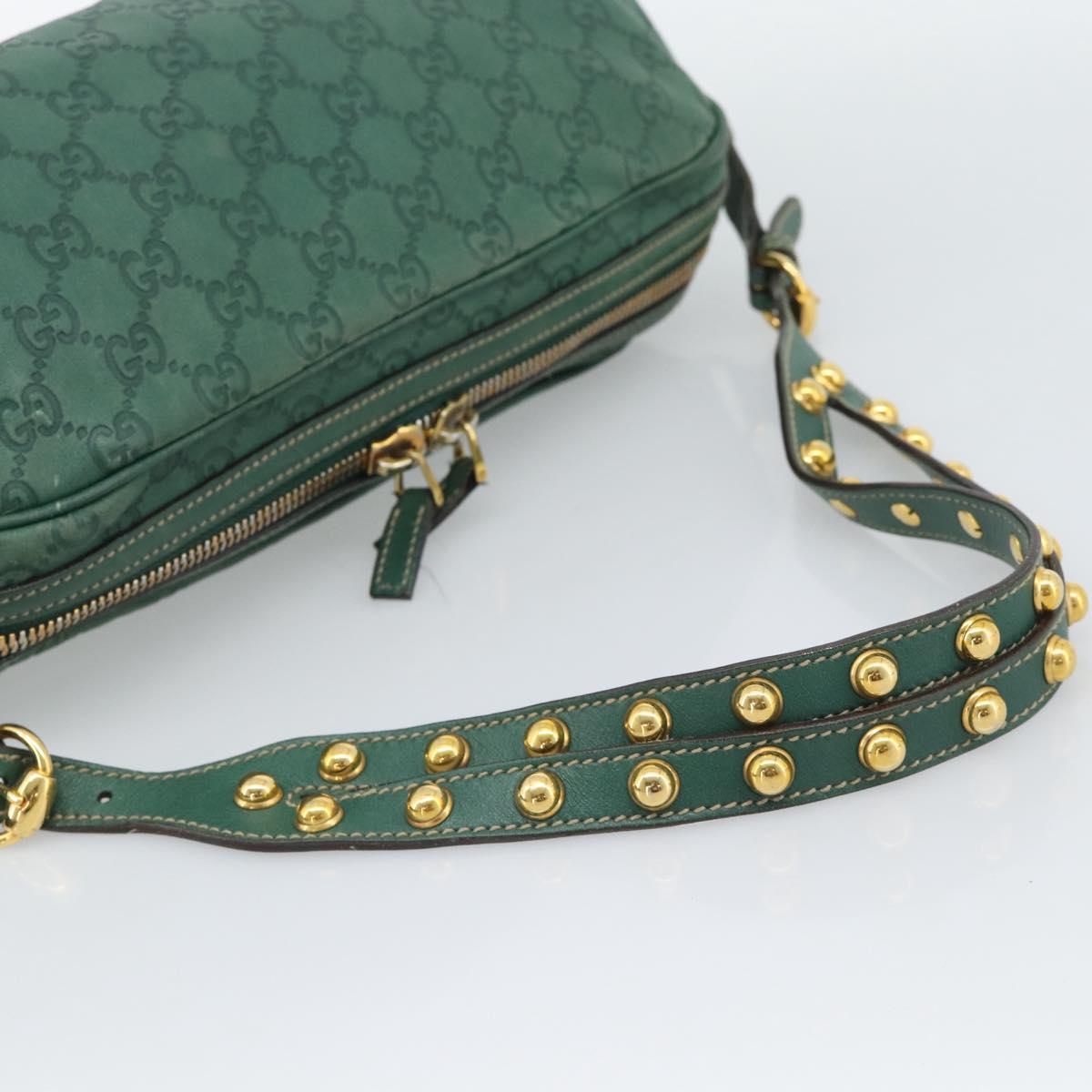 GUCCI GuccissimaGG Shoulder Bag Leather Green Gold Tone 159407 Auth ep15422V