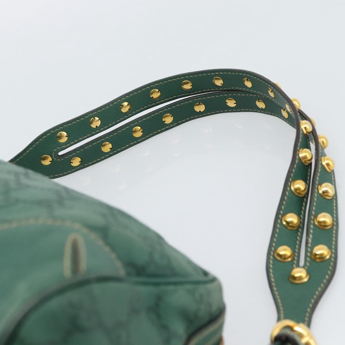 GUCCI GuccissimaGG Shoulder Bag Leather Green Gold Tone 159407 Auth ep15422V