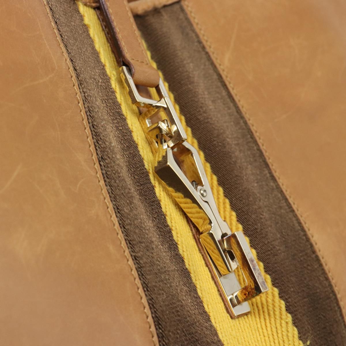 GUCCI Jackie Hand Bag Leather Beige Gold Tone 001 4312 Auth ep15425