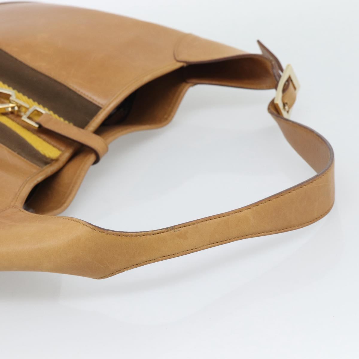 GUCCI Jackie Hand Bag Leather Beige Gold Tone 001 4312 Auth ep15425