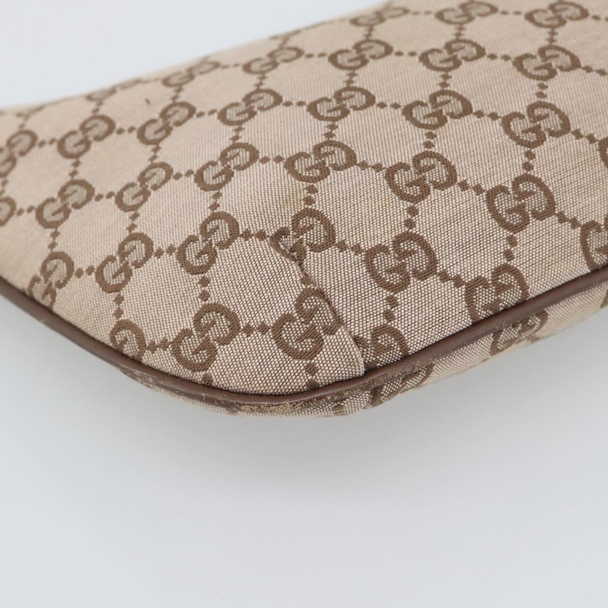 GUCCI GG Canvas Shoulder Bag Beige Silver 005 0813 Auth ep15427