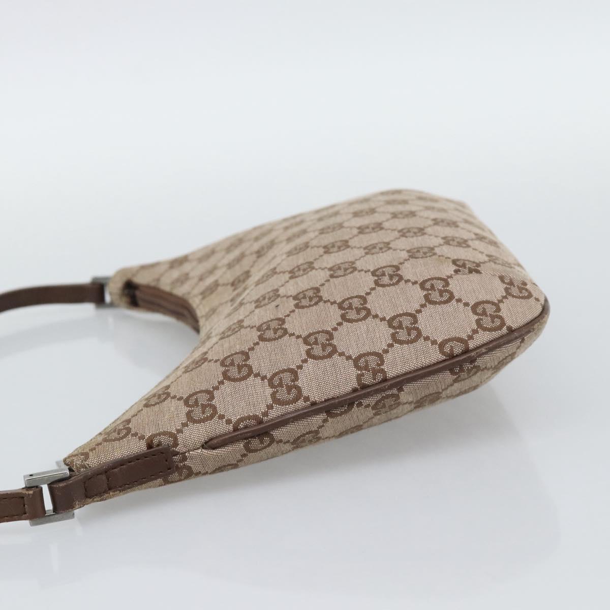 GUCCI GG Canvas Shoulder Bag Beige Silver 005 0813 Auth ep15427