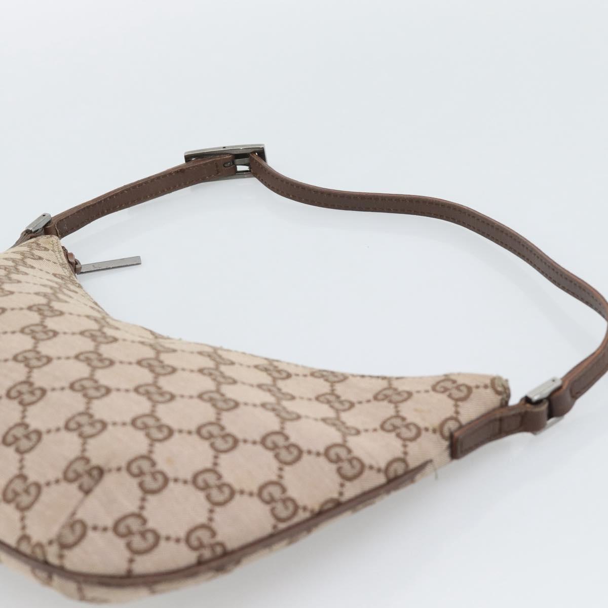 GUCCI GG Canvas Shoulder Bag Beige Silver 005 0813 Auth ep15427