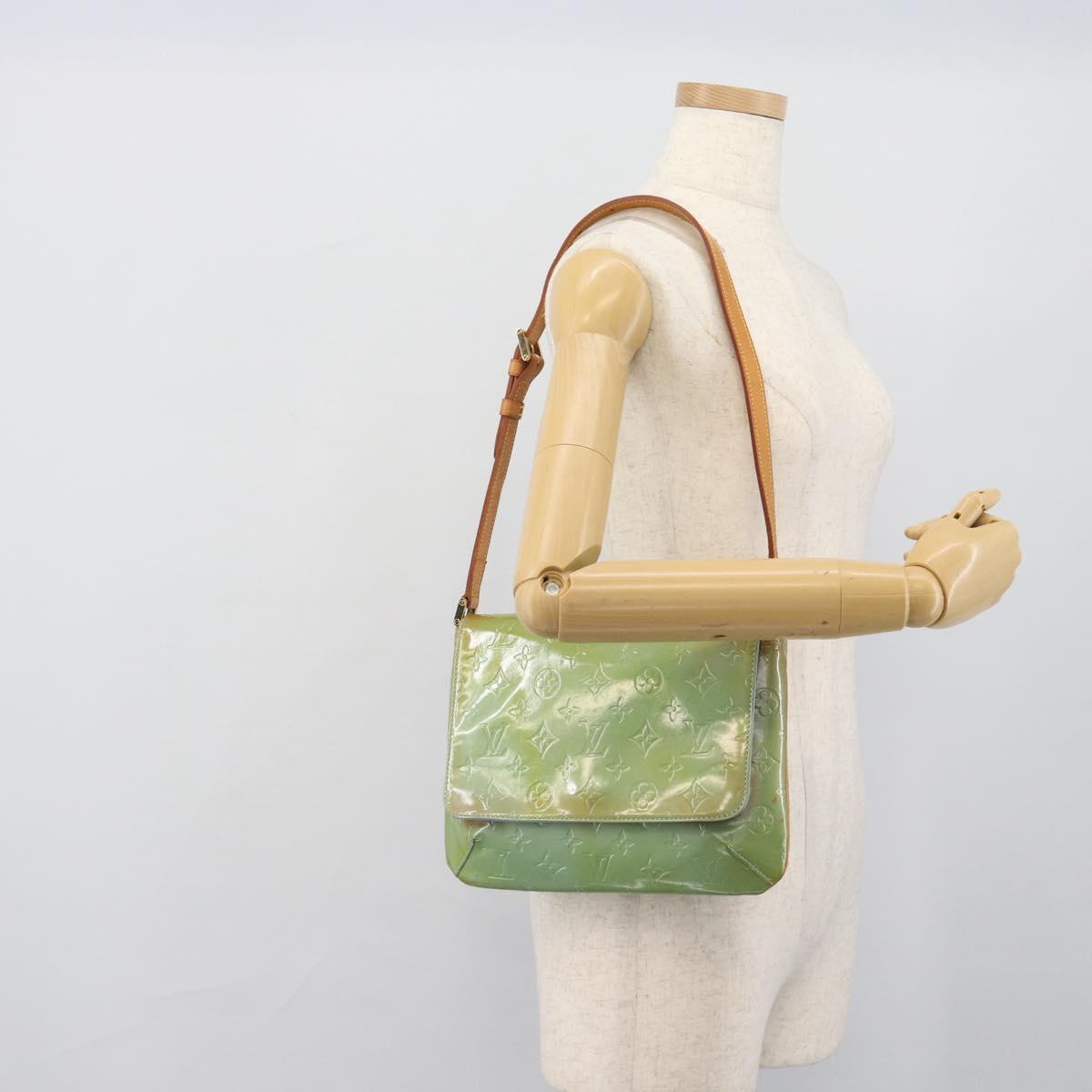 LOUIS VUITTON Monogram Vernis Thompson Street Baby Blue M91009 LV Auth ep15428