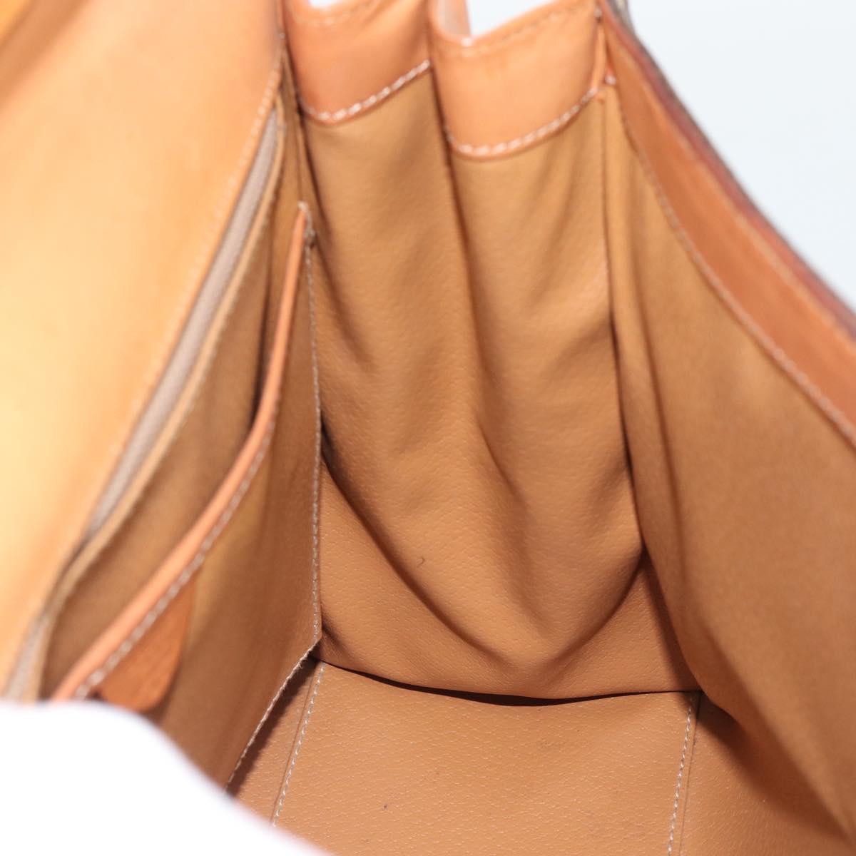 CELINE Macadam Hand Bag PVC Leather Brown Gold Tone Auth ep15431