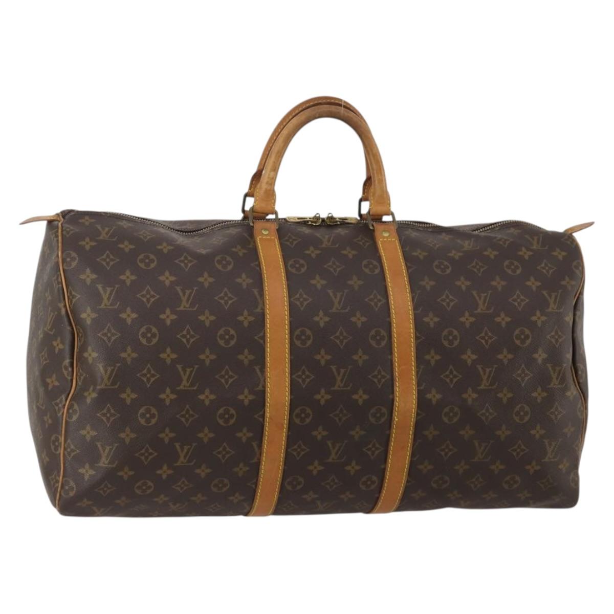 LOUIS VUITTON Monogram Keepall 55 Boston Bag M41424 LV Auth ep15437