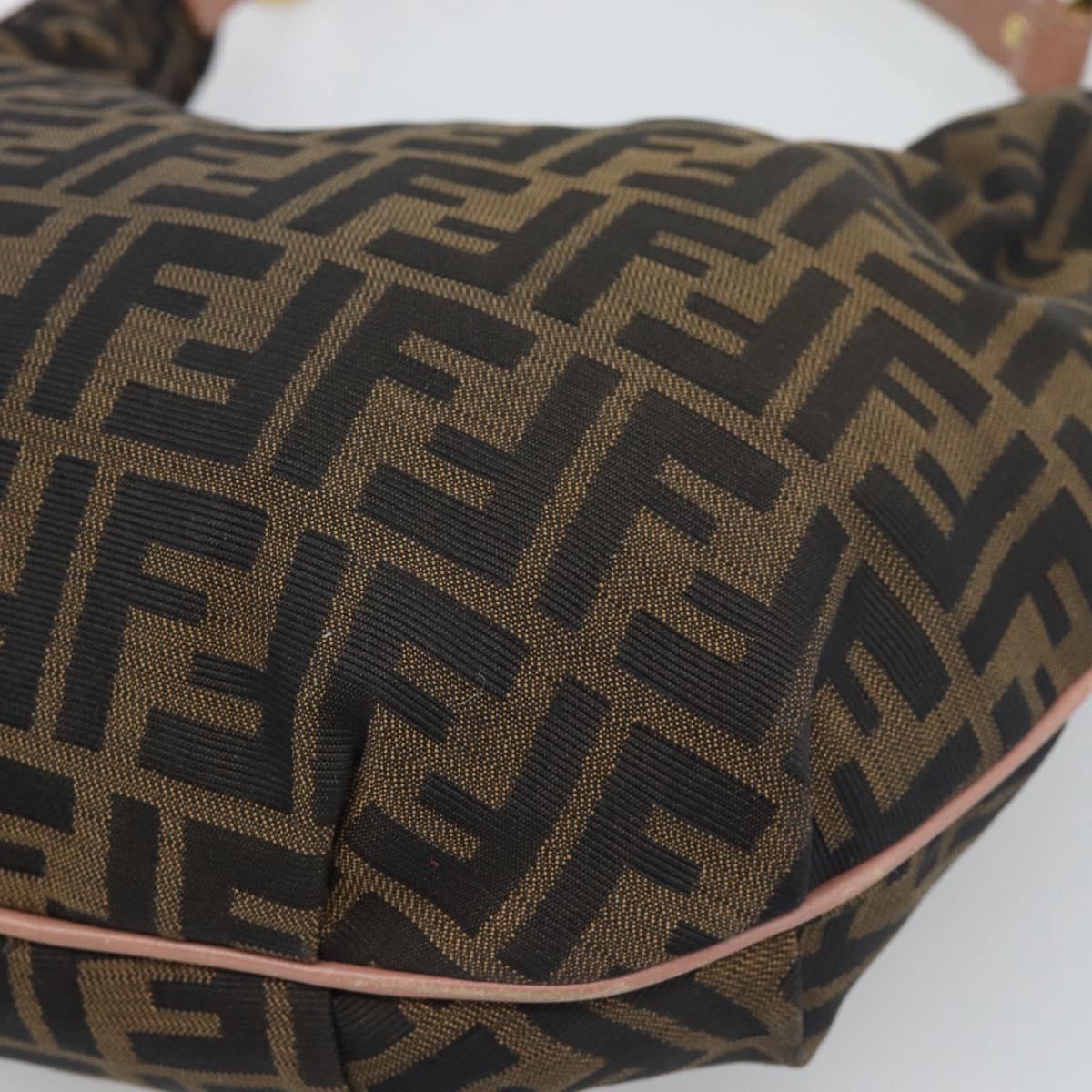 FENDI Zucca Canvas Shoulder Bag Brown Gold Tone 8BR340 Auth ep15438