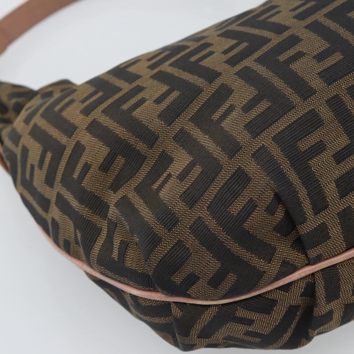 FENDI Zucca Canvas Shoulder Bag Brown Gold Tone 8BR340 Auth ep15438