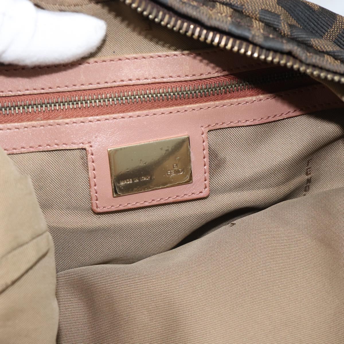 FENDI Zucca Canvas Shoulder Bag Brown Gold Tone 8BR340 Auth ep15438