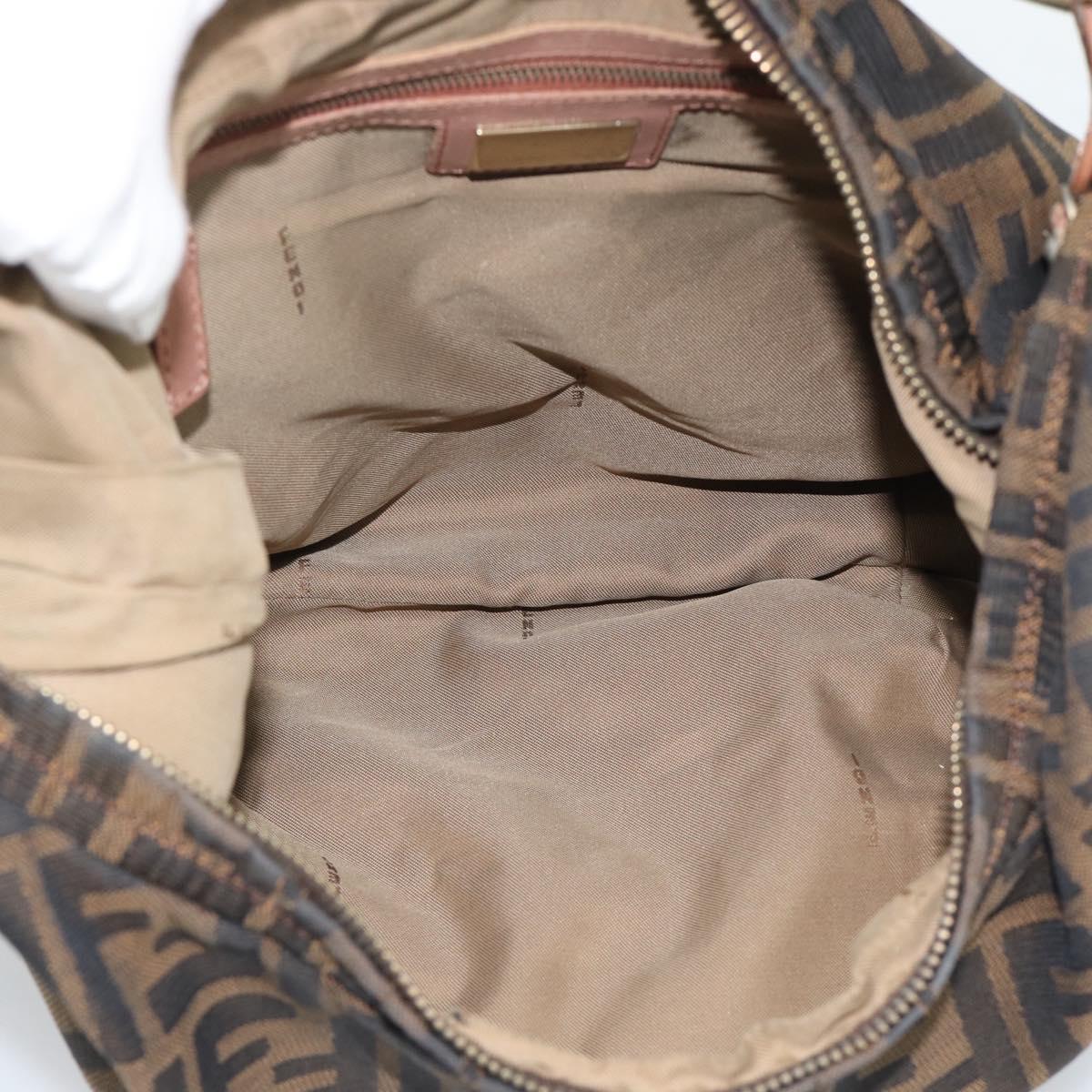 FENDI Zucca Canvas Shoulder Bag Brown Gold Tone 8BR340 Auth ep15438