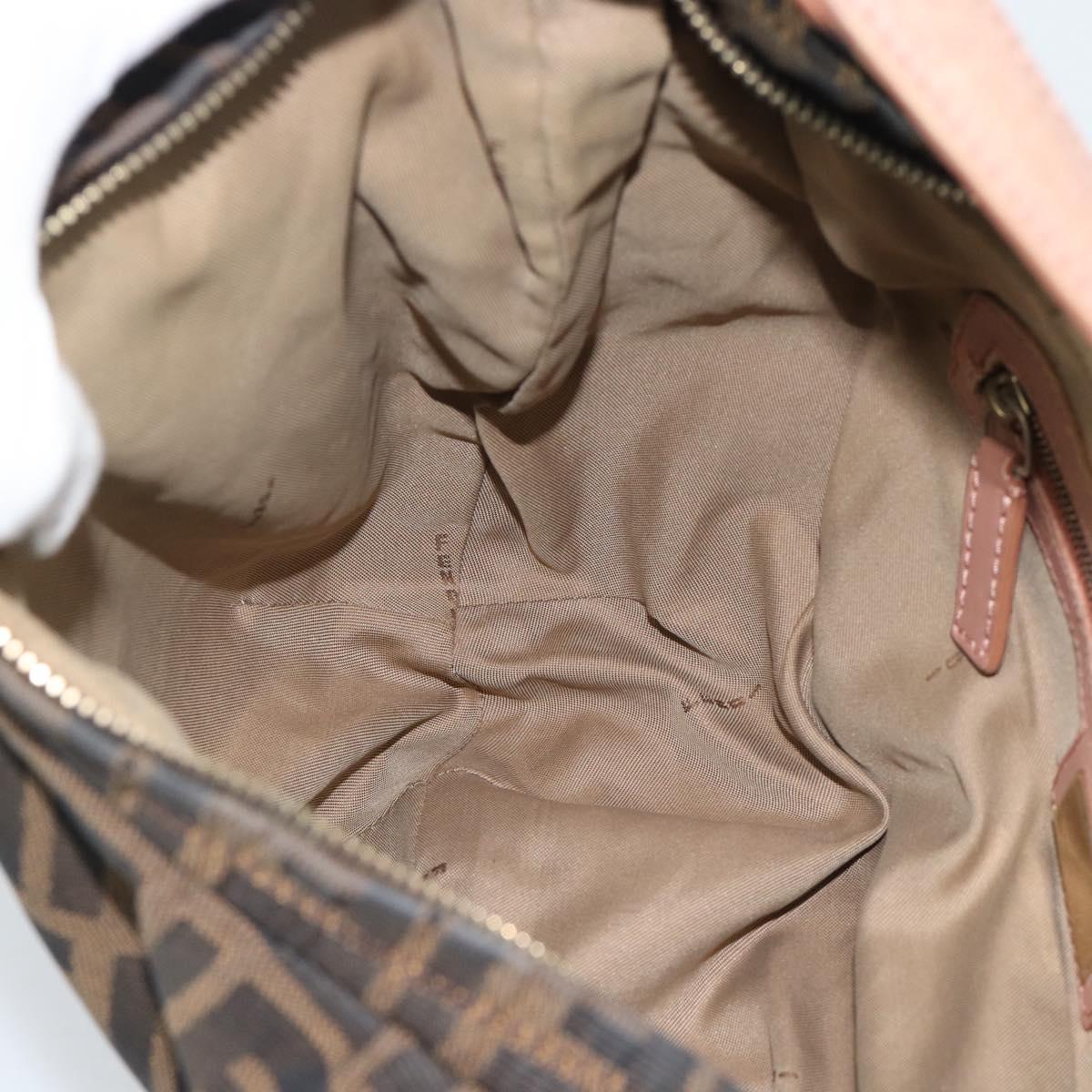 FENDI Zucca Canvas Shoulder Bag Brown Gold Tone 8BR340 Auth ep15438