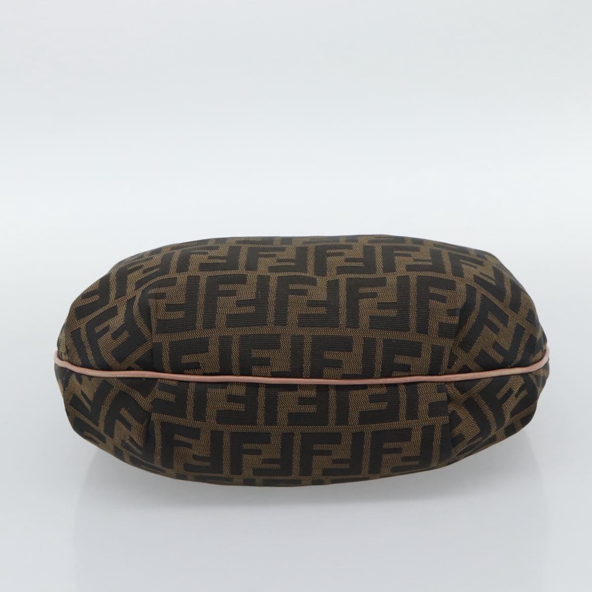 FENDI Zucca Canvas Shoulder Bag Brown Gold Tone 8BR340 Auth ep15438