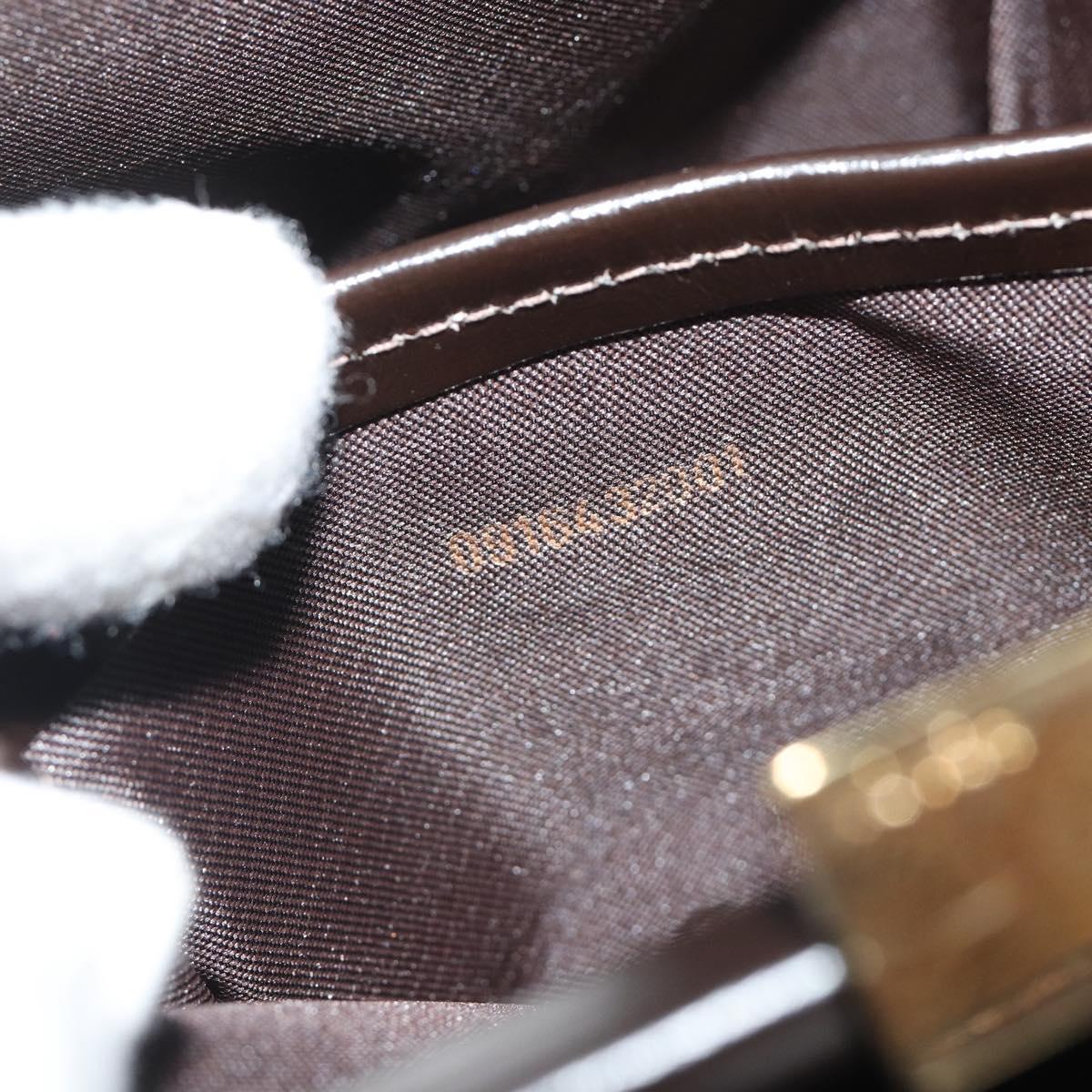 FENDI Hand Bag Leather Brown Gold Tone Auth ep15441A